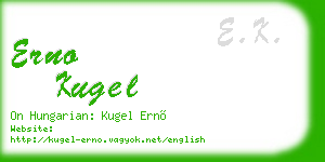 erno kugel business card