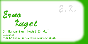 erno kugel business card